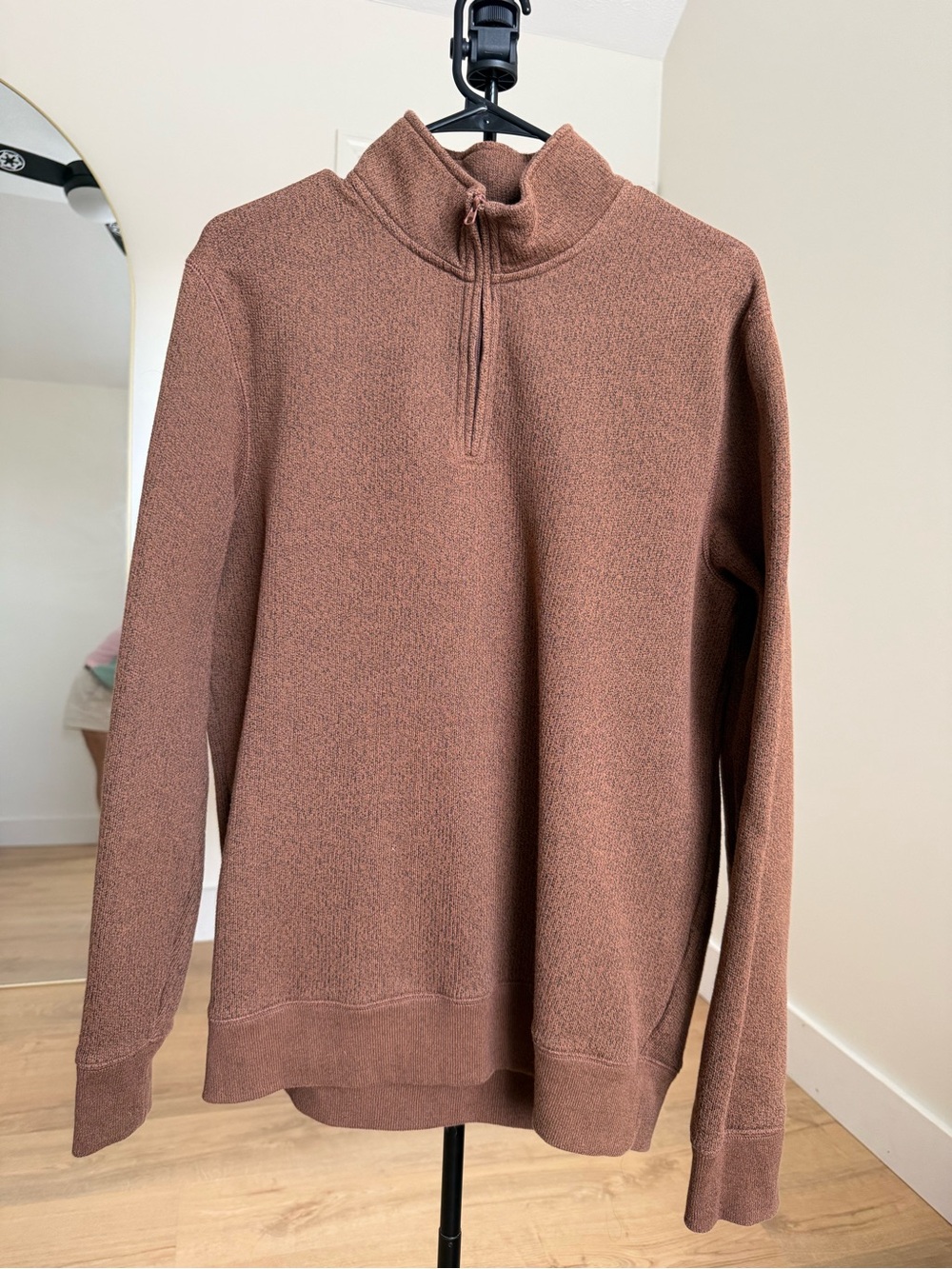 Men's Half-Zip Pullover Sweater in Brown